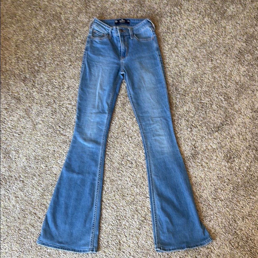 Hollister Blue Flare Wide Leg Denim High Rise Size 23L